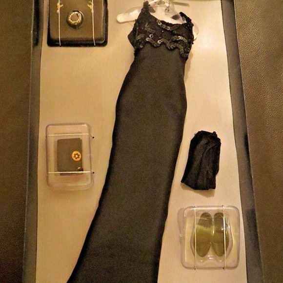 Franklin Mint Princess Diana Black Beaded Dress